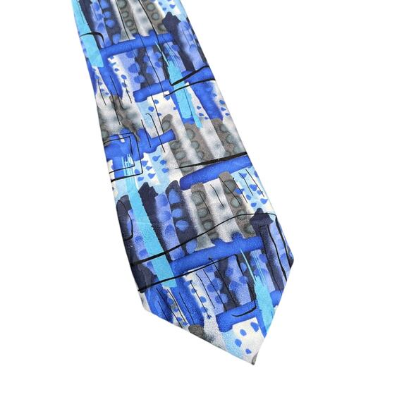J. Garcia Jerry VTG Collection 57 Silk Necktie Tie Dead Head Blue Gray Black 62” - Picture 1 of 6